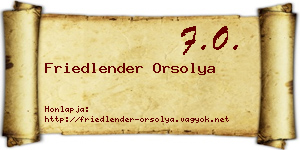 Friedlender Orsolya névjegykártya